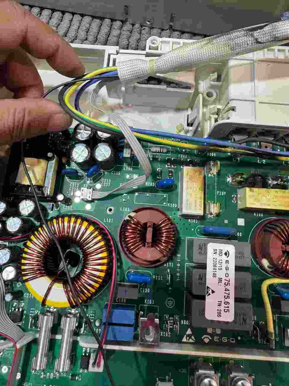 Internal control board repair on a built-in appliance